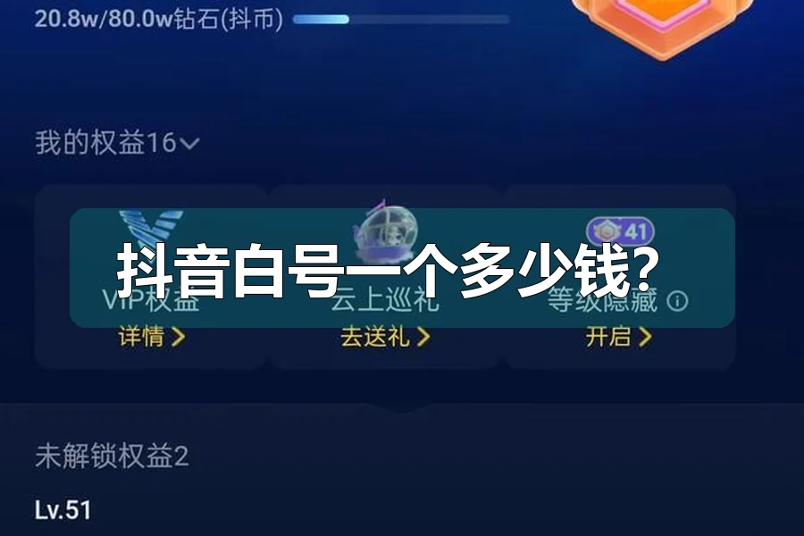 抖音白号一个多少钱？