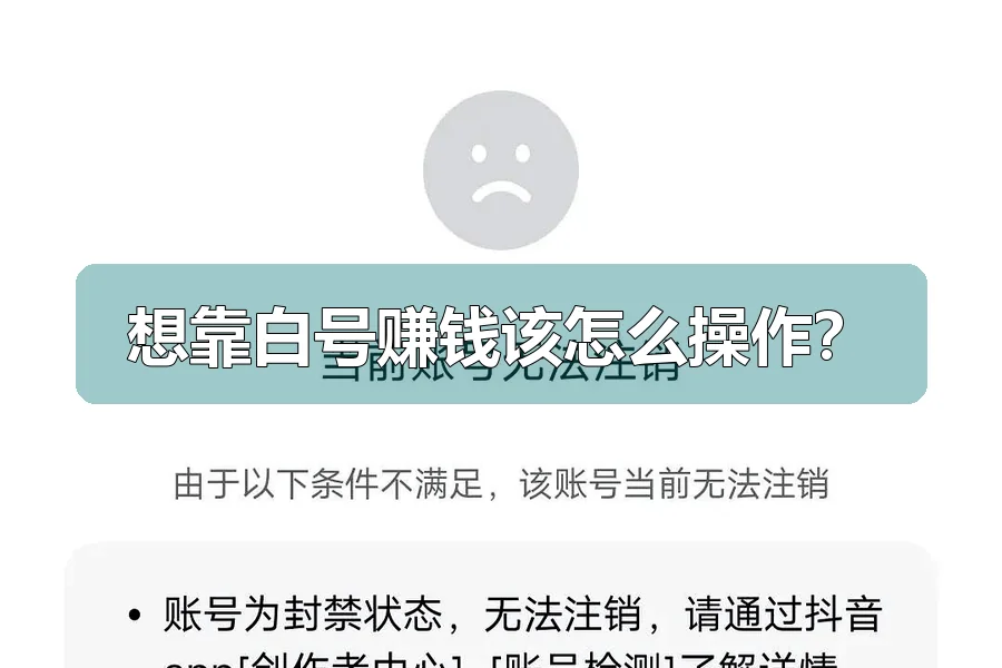 想靠白号赚钱该怎么操作？